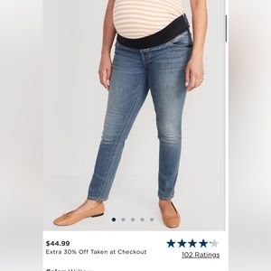Old Navy Front Low Panel Power Slim Straight Maternity Jeans